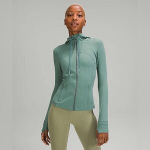 lululemon hooded define full zip jacket in tidewater teal